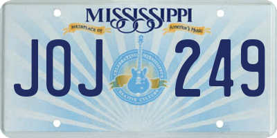 MS license plate JOJ249