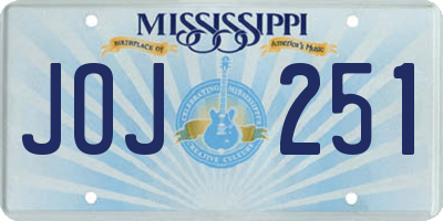 MS license plate JOJ251