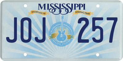 MS license plate JOJ257