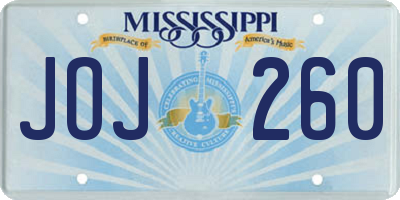 MS license plate JOJ260