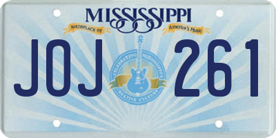 MS license plate JOJ261