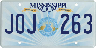 MS license plate JOJ263