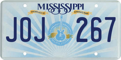 MS license plate JOJ267
