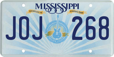 MS license plate JOJ268