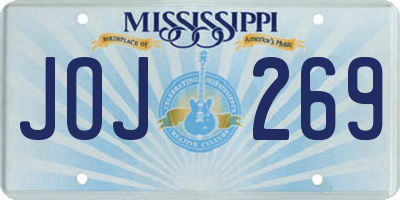 MS license plate JOJ269