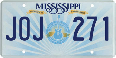 MS license plate JOJ271