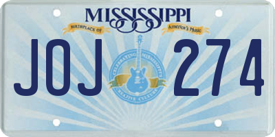 MS license plate JOJ274