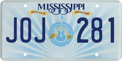 MS license plate JOJ281