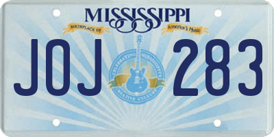 MS license plate JOJ283