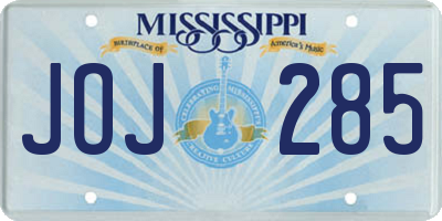 MS license plate JOJ285