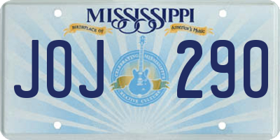 MS license plate JOJ290