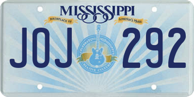 MS license plate JOJ292
