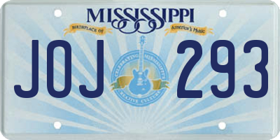 MS license plate JOJ293