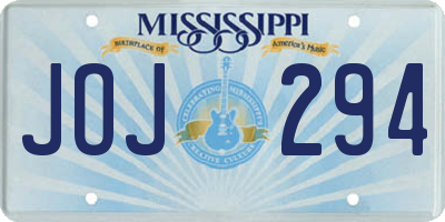 MS license plate JOJ294