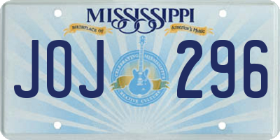 MS license plate JOJ296