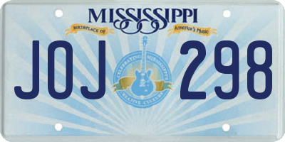 MS license plate JOJ298
