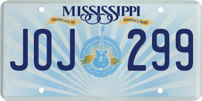 MS license plate JOJ299