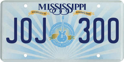 MS license plate JOJ300