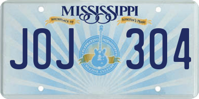 MS license plate JOJ304