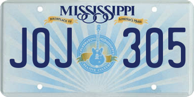 MS license plate JOJ305