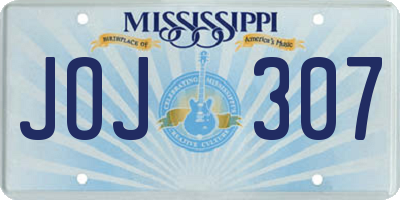 MS license plate JOJ307
