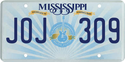 MS license plate JOJ309