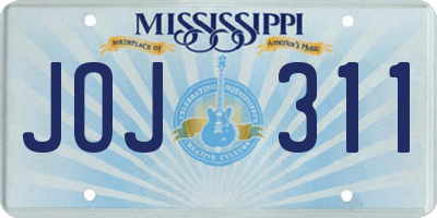 MS license plate JOJ311