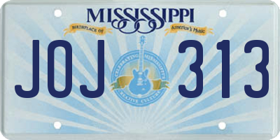 MS license plate JOJ313