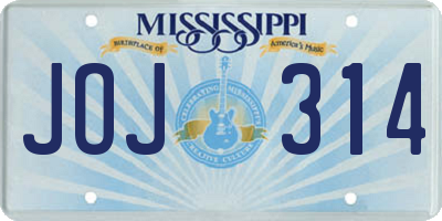 MS license plate JOJ314