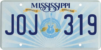 MS license plate JOJ319