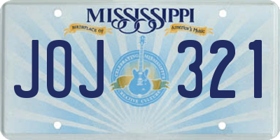 MS license plate JOJ321