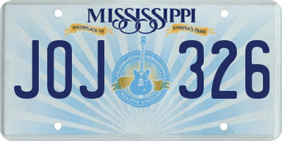 MS license plate JOJ326