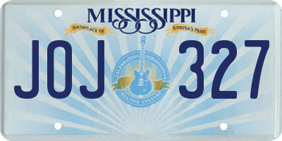 MS license plate JOJ327