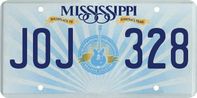 MS license plate JOJ328