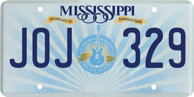 MS license plate JOJ329