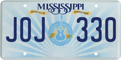 MS license plate JOJ330