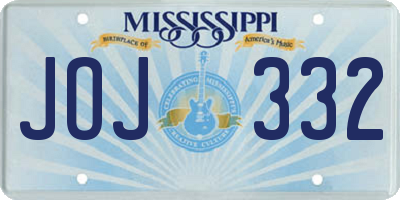 MS license plate JOJ332