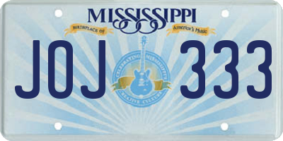 MS license plate JOJ333