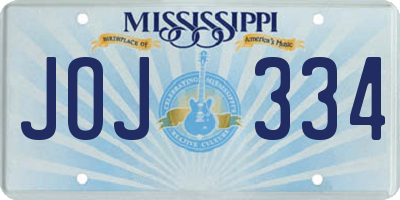 MS license plate JOJ334