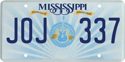 MS license plate JOJ337