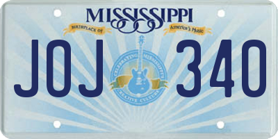 MS license plate JOJ340