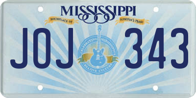 MS license plate JOJ343