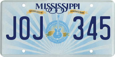 MS license plate JOJ345