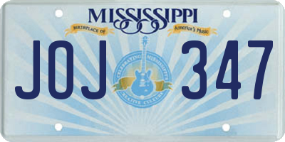 MS license plate JOJ347