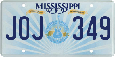 MS license plate JOJ349