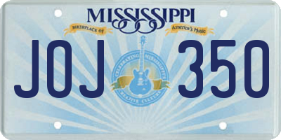 MS license plate JOJ350