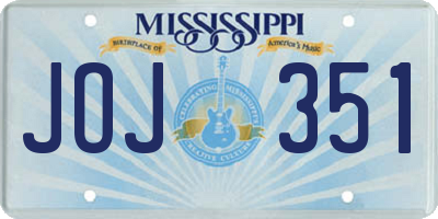 MS license plate JOJ351