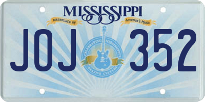MS license plate JOJ352