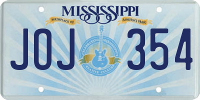 MS license plate JOJ354