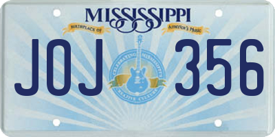 MS license plate JOJ356